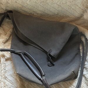 Stylish Gray Canvas large crossbody